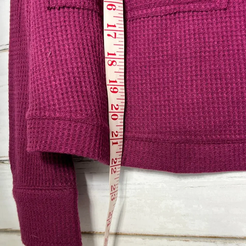 Tribal Jeans Textured Button Front Shacket Shirt Plum Purple Medium